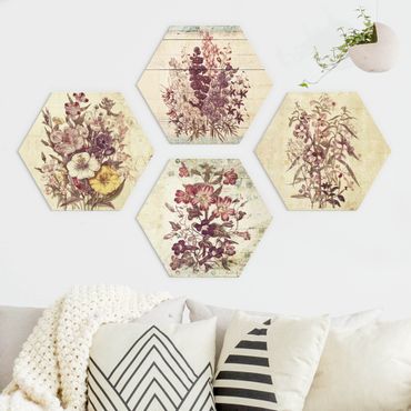 Alu-Dibond hexagon - Vintage Floral Collection