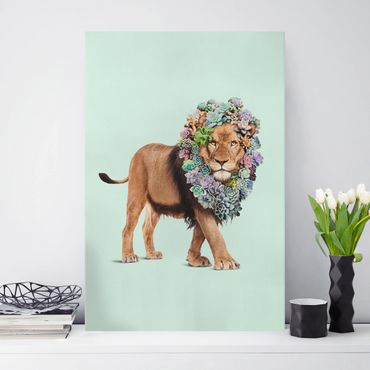 Canvas print - Lion With Succulents