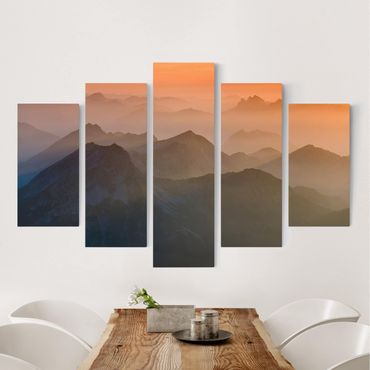 Print on canvas 5 parts - View From The Zugspitze Mountain