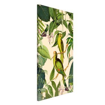 Magnetic memo board - Vintage Collage - Parrots In The Jungle