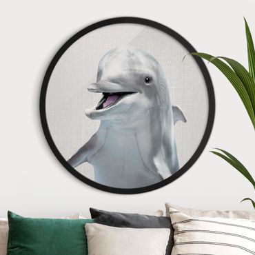 Circular framed print - Dolphin Diddi