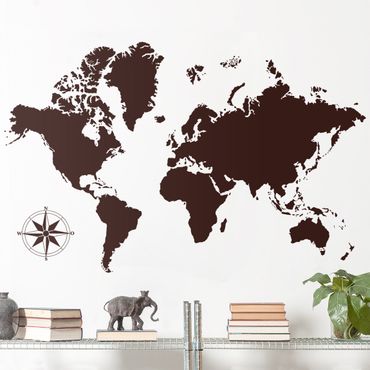Wall sticker - Detailed World Map