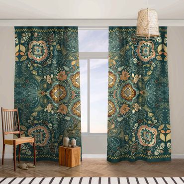 Curtain - Detailed Boho Pattern In Green