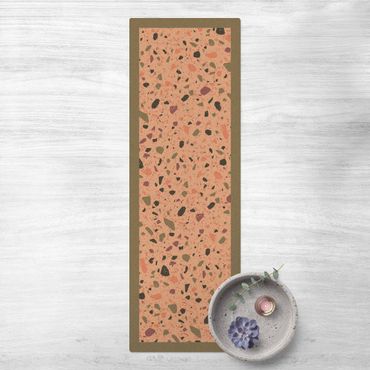 Cork mat - Detailed Terrazzo Pattern Agrigento With Frame - Portrait format 1:3