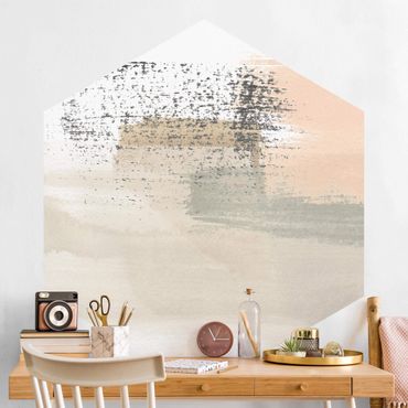 Self-adhesive hexagonal pattern wallpaper - Blush Abstract I