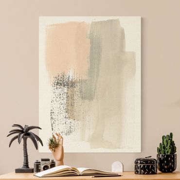 Natural canvas print - Blush Abstract I - Portrait format 3:4