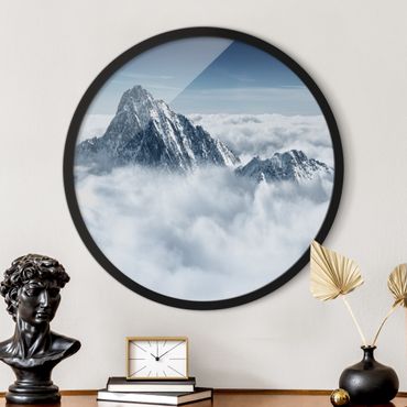 Circular framed print - The Alps Above The Clouds
