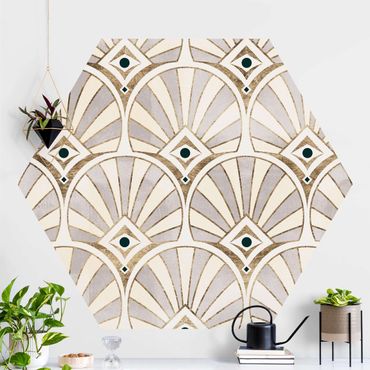 Self-adhesive hexagonal pattern wallpaper - The Golden Twenties