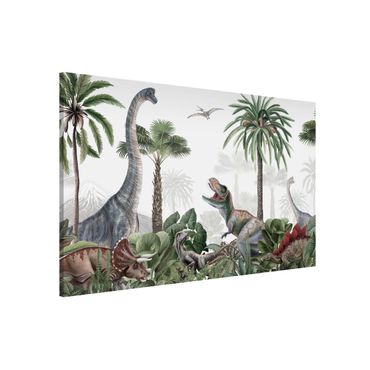 Magnetic memo board - Dinosaur giants in the jungle