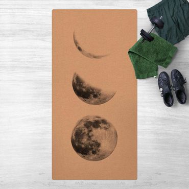 Cork mat - Three Moons - Portrait format 1:2