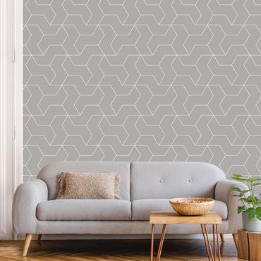 Wallpaper - Three-Dimensional Structure Line Pattern