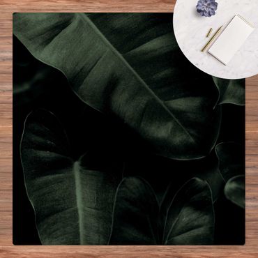 Cork mat - Jungle Leaves Dark Green - Square 1:1