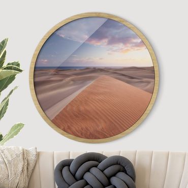 Circular framed print - View Of Dunes