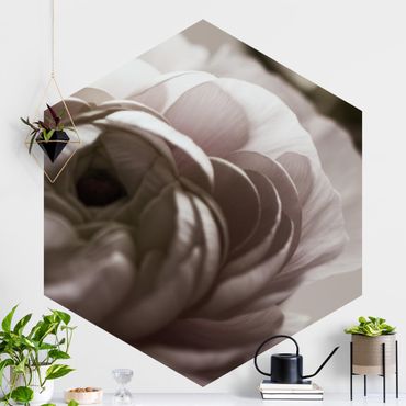 Self-adhesive hexagonal pattern wallpaper - Focus On Dark Flower
