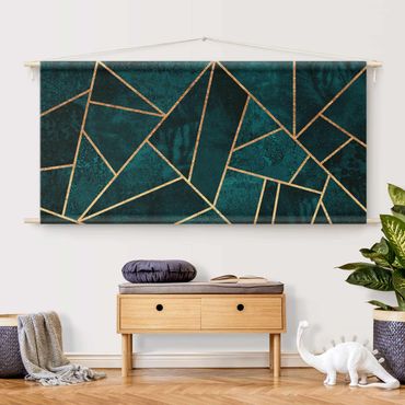 Tapestry - Dark Turquoise With Gold