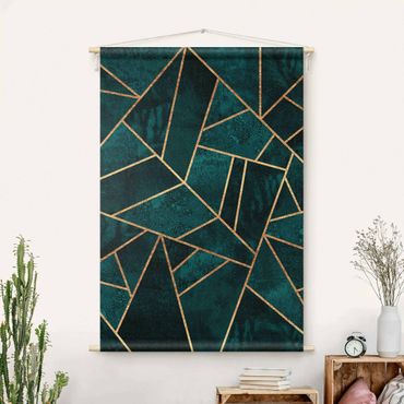 Tapestry - Dark Turquoise With Gold
