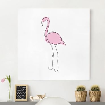 Canvas print - Flamingo Line Art