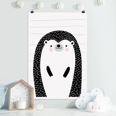 Poster kids room - Zoo With Patterns - Hedgehog