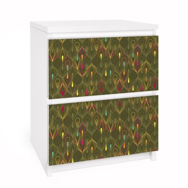 Adhesive film for furniture IKEA - Malm chest of 2x drawers - Peacock-Eyes