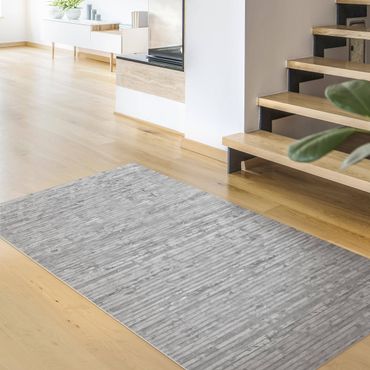 Vinyl Floor Mat - Concrete Look Wallpaper With Stripes - Landscape Format 2:1