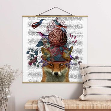 Fabric print with poster hangers - Fowler - Fox With Artichoke