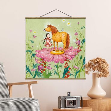 Fabric print with poster hangers - The Magic Pony On The Flower