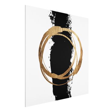 Print on forex - Abstract Shapes - Gold And Black