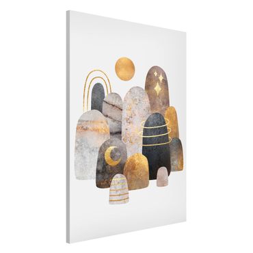 Magnetic memo board - Golden Mountain With Moon