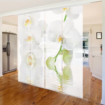 Sliding panel curtains set - Spa Orchid - White Orchid