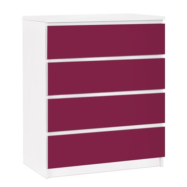 Adhesive film for furniture IKEA - Malm chest of 4x drawers - Colour Wine Red