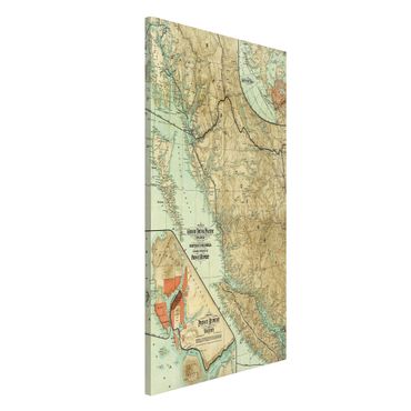 Magnetic memo board - Vintage Map British Columbia