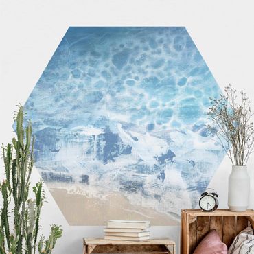 Self-adhesive hexagonal pattern wallpaper - Tides In Colour II
