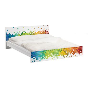 Adhesive film for furniture IKEA - Malm bed 180x200cm - Pixel Rainbow