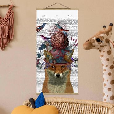 Fabric print with poster hangers - Fowler - Fox With Artichoke