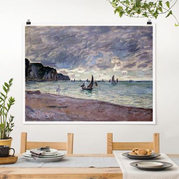 Poster - Claude Monet - Fishing Boats In Front Of The Beach And Cliffs Of Pourville