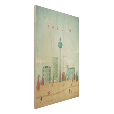 Print on wood - Travel Poster - Berlin