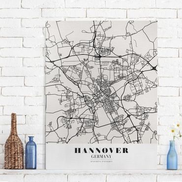 Print on canvas - Hannover City Map - Classic