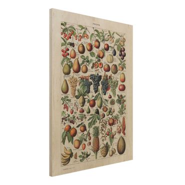 Print on wood - Vintage Board Fruits