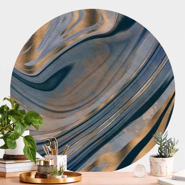Self-adhesive round wallpaper - Gemstone Saphire And Copper