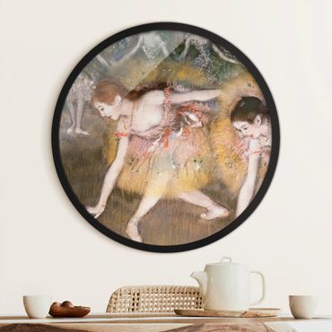 Circular framed print - Edgar Degas - Bowing Ballerinas