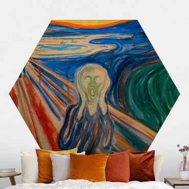 Self-adhesive hexagonal pattern wallpaper - Edvard Munch - The Scream