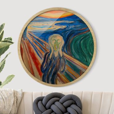 Circular framed print - Edvard Munch - The Scream
