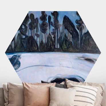 Self-adhesive hexagonal pattern wallpaper - Edvard Munch - Starry Night