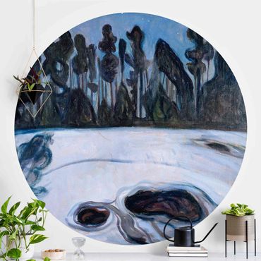 Self-adhesive round wallpaper - Edvard Munch - Starry Night