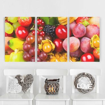 Print on canvas 3 parts - Colourful Exotic Fruits