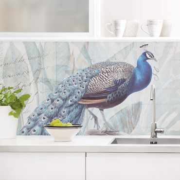 Kitchen wall cladding - Shabby Chic Collage - Peacock
