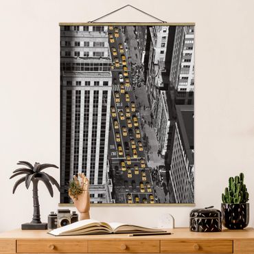 Fabric print with poster hangers - Cap Traffic In Manhatten