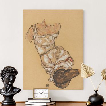 Natural canvas print - Egon Schiele - Female Torso In Underwear - Portrait format 3:4