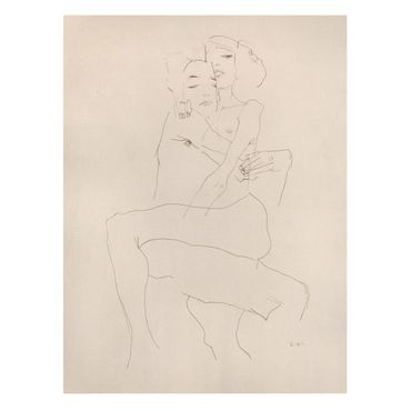 Print on canvas - Egon Schiele - Two Nudes - Portrait format 3:4