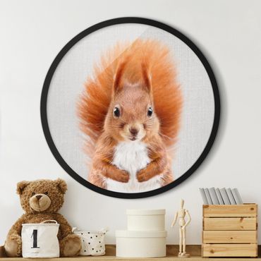 Circular framed print - Squirrel Elisabeth
